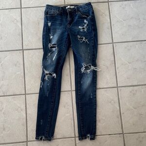 Vici Dolls KanCan Blue Distressed Women's Skinny Jeans size 3/25
